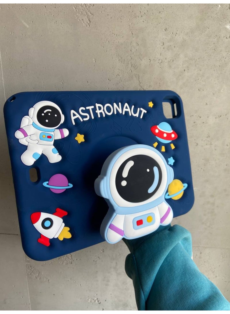 Cartoon 3D Silicon Handle Stand Cover For iPad Pro 11-Inch M4 2024 (5th Generation), iPad 11 Pro Case 2022/2021/2020/2018 (3rd 2nd 4th Gen) Funda Case (With Rope) (Space Pop) - Image 3